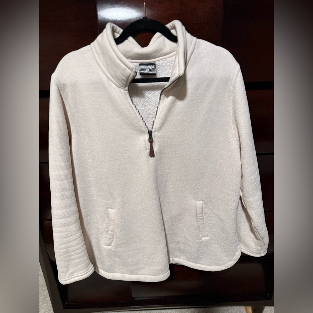 32 Degrees Cream Quarter-Zip Pullover XL